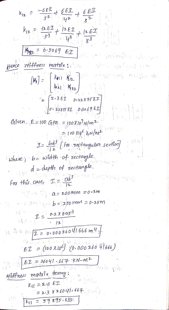 ke :-GEL e + CEL :: 52 De 18 142 4 6E ko - 12 Eli .712ET Kipa wa 34 1262 12 62 1692 2 0.5069 EL Hence stiffness matoix o la 1