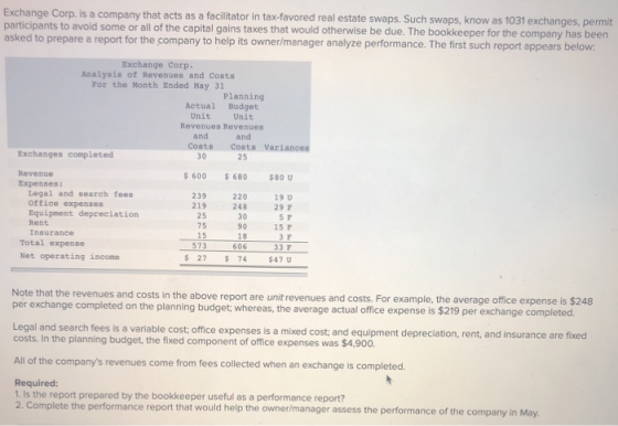 Corp. is a company that acts as a facilitator in tax-favored real estate swaps. Such swaps, know as 1031 exchanges, permit pa