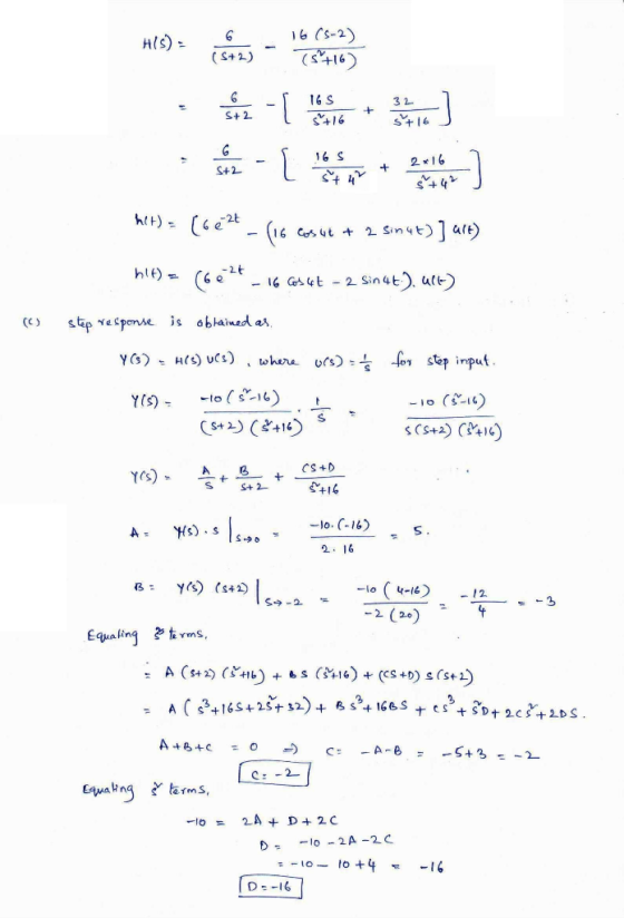 HIS) = 16 (5-2) Song - St103 som lever e] aos het) = (582t - (16 cusut + 2 sinut) ] urt) hie) = (62t - 16 Gb&t 2 Sin 4t.), ul