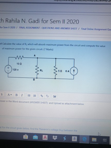 og attem ch Rahila N. Gadi for Sem II 2020 For Sem 1! 2020 / FINAL ASSIGNMENT: QUESTIONS AND ANSWER SHEET / Final Online Assi