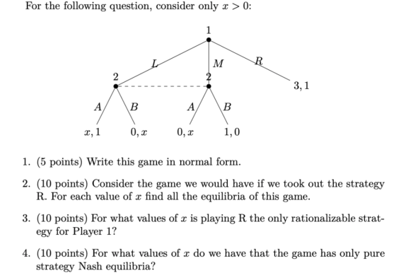 For the following question, consider only x > 0: CM R 3,1 - - - - - - - А/ x, \в { 0, x А/ 0,x \в 1,0 1. (5 points) Write thi