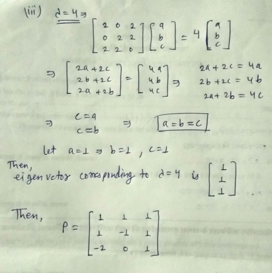 (iii) d=43 o : : :11}]-4 (8) 9 20+20 2 b +20 za teb ub чC 20+2c=4a 2b +26=ub zat 2b = 40 c=9 g Ta=b=c 다. cab Then, let azt a