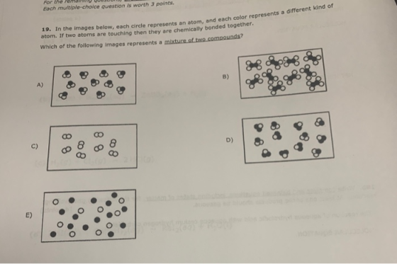 For the remaM VULJUUNI Each multiple-choice question is worth 3 points. 19. In the images below, each circle re Images below,