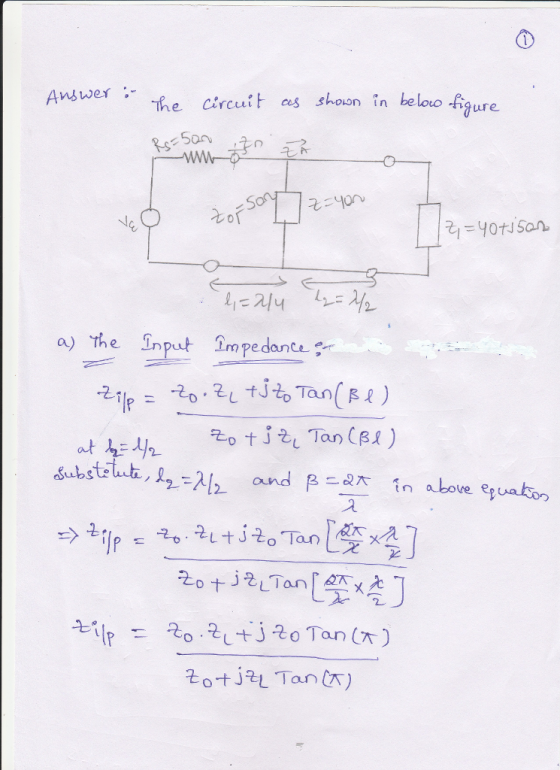 Answer the circut cos shoon in beloco figure 2-40 그nput Tr? pedance :-.. е 2 Tan) and P in above equakor