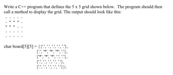 Write a C++ program that defines the 5 times 5 gri