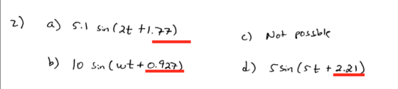 c) No Posstlk d) Ssin (st +2.21