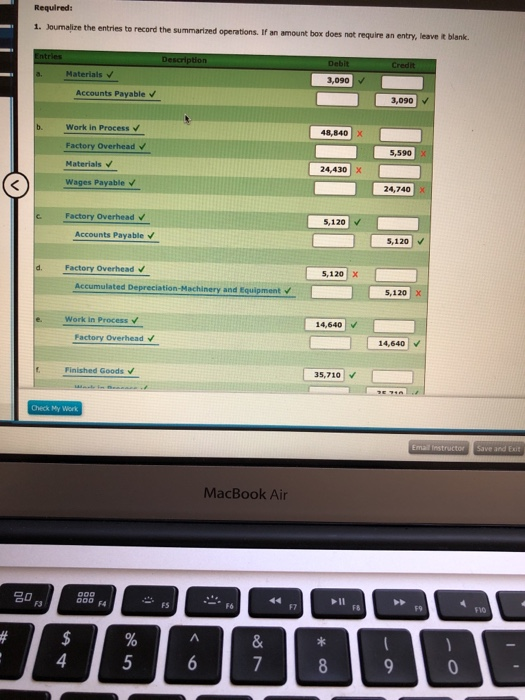 Required: 1. Journalize the entries to record the summarized operations. If an amount box does not require an entry, leavet b