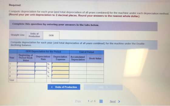 Required: Compute depreciation for each year (and total depreciation of all years combined) for the machine under each deprec