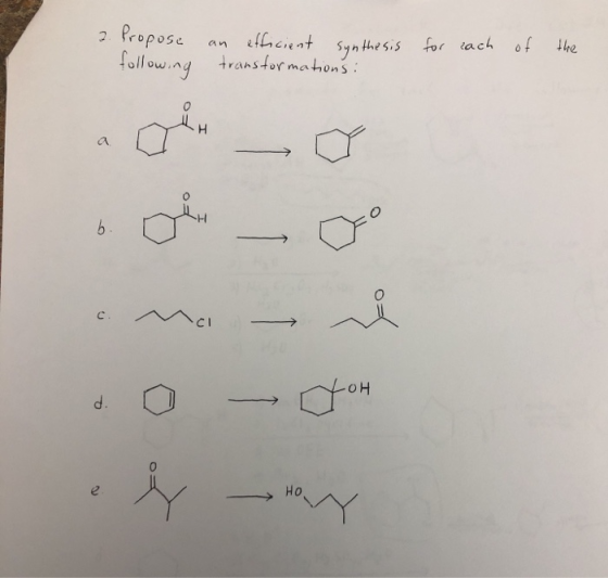 2. Propose following an efficient sunthesis transformations: for each of the o of c. Mai otro -