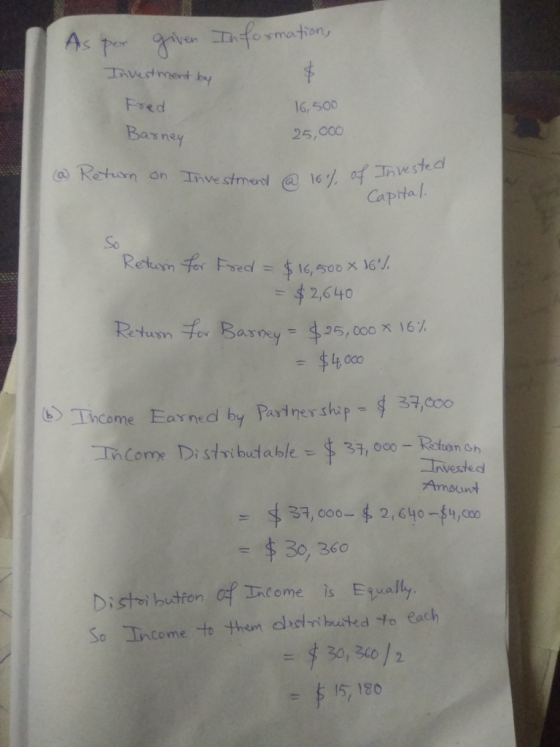 Ihustmerd by 6,500 25,000 Basne a Retun on \6:/. 0イコnvested nve stmenl @ Caprta/ So RctumYo. Fsed = $16, 500x16:/ 2,640 5%co