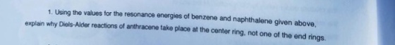 Using the values for the resonance energies of ben