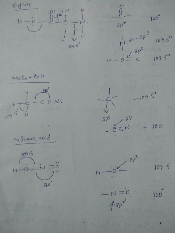 :00 H H .0: Ha H O N: 120 Sps 3 N.E-SP 109.5 109-50 1t 0 C 109.50 aceton trile 120 CEN; -109 5 EN 180 109 5 190 -N=O