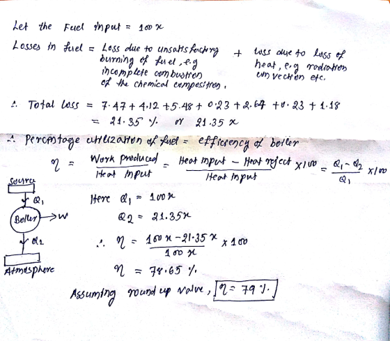 Let the Fuel input osses tn fuel Loss due to unsats fechrg burning f tueleg ihcomplete com bustron о? he chemico eumpesttren.