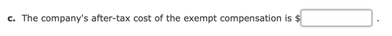 c. The companys after-tax cost of the exempt compensation is $