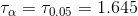 Ta = T0.05 1.645