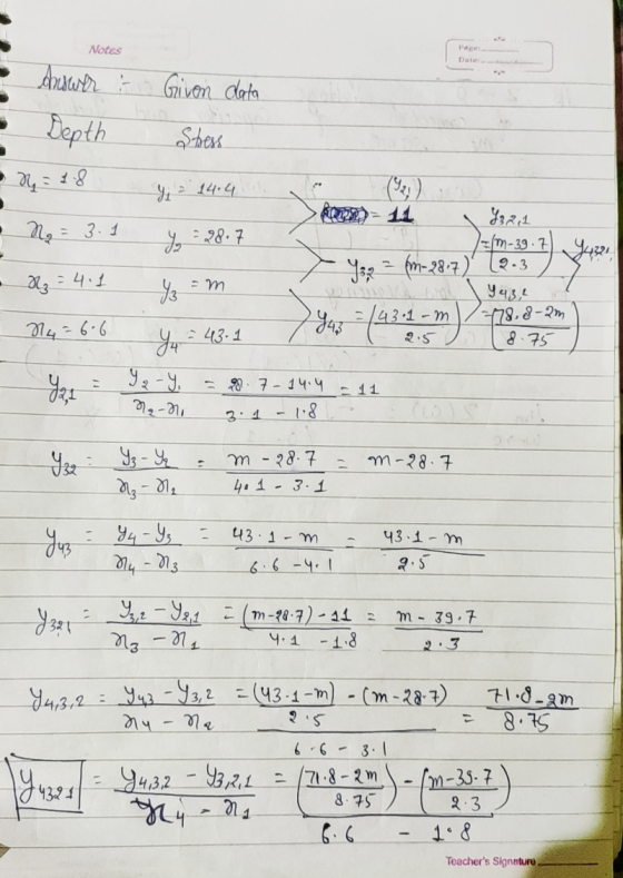 ... Notes Page Date Answer it Givon data Depth Stress - 18 M - 3.1 - 28.7 ATED)-14 1324 /-/m-39.2 (m-२४.२) (२.3 13- 4.1 an Y