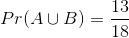 Pr(AUB) =