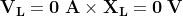 \mathbf{V_{L}=0\;A\times X_{L}=0\;V}