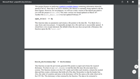 Microsoft Word - project09_final_RJE.docx 1/17 This project focuses on analyzing a publicly available dataset containing info