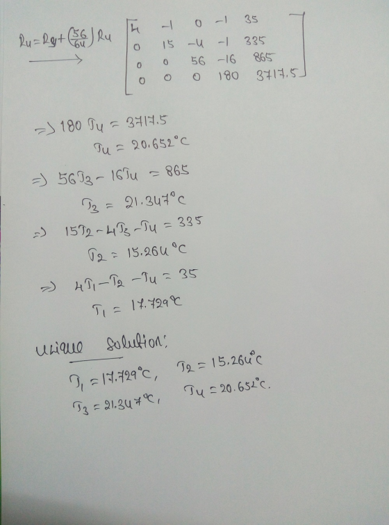 Ru=Rg+ (36) Ru 15 0 To 0 0 - 35 -u - 335 56 -16 865 0 180 3717,5] =) 180 Tu = 3717.5 Tu = 20.652°C =) 5653 - 167u = 865 D2 =