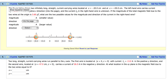 The figure below shows two infinitely long, straig