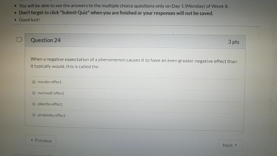 You will be able to see the answers to the multiple choice questions only on Day 1 (Monday) of Week 8. Dont forget to click