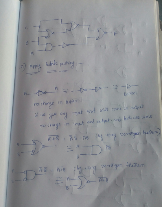 Ar IA) Appl bobb lo pashi teot no chnge in tuffeo l we giue ony input tet woi0l Come os cut no change in ingut and culut andy botls ane sarne thusem AB A+ B