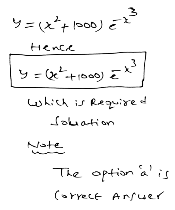 =(x²+1000) et Hence 3 y =(2²+1000) k which is required Soluation Note The option å is Correct answer