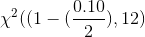 \chi ^2 ((1-(\frac{0.10}{2}),12)