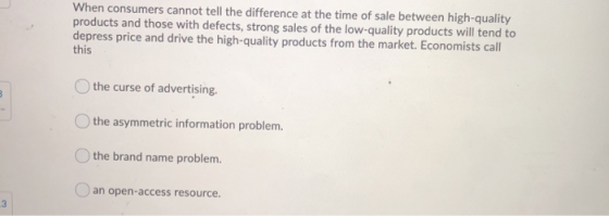 When consumers cannot tell the difference at the time of sale between high-quality products and those with defects, strong sa