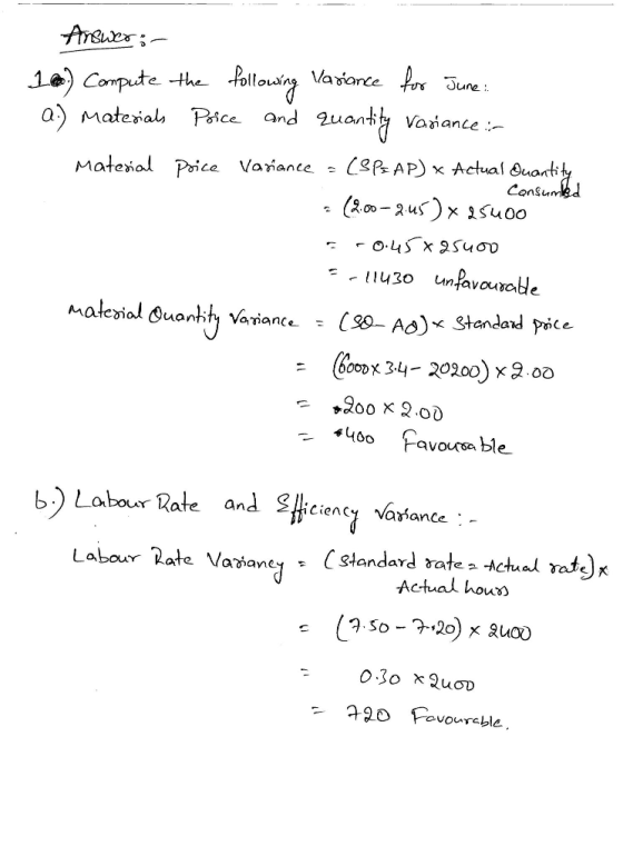 une Consu b) Labour bate and sh-ienc? variance Labour-Rate Vamane : C standard rate -Actual ratok Actual bouso
