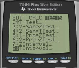 TI-84 Plus Silver Edition やTEXASINSTRUMENTS EDIT CALC I嵁 2TT-Test 3:2-SamPZTest... 4:2-SampTTest... 5: 1-ProFZTest... 6:2-PrO