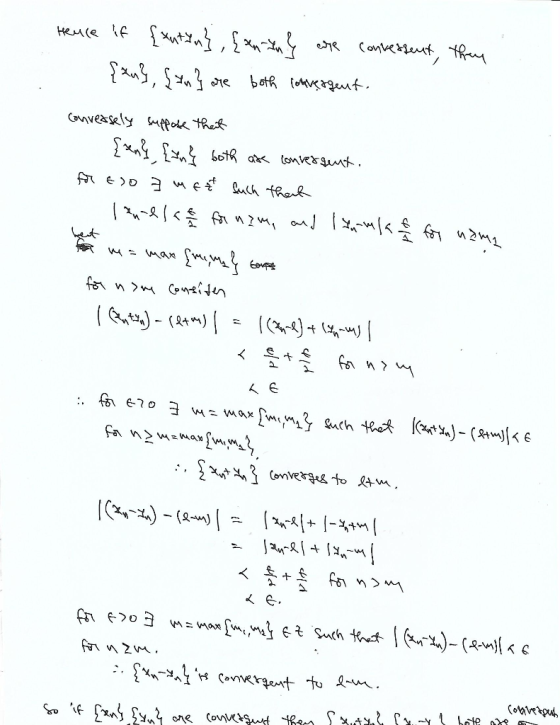 wate te {+z, , , , , « Секмаt tem both convergent. conversely suffore that {en}, {n} both are convergent. for eso me fuch tha