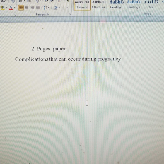 Aa - - - AaBbCcDc AaBbCcDc AaBb C AaBbCo AdD A 11 Normal 1 No Spaci... Heading 1 Heading 2 Title Paragraph Styles 2 Pages pap