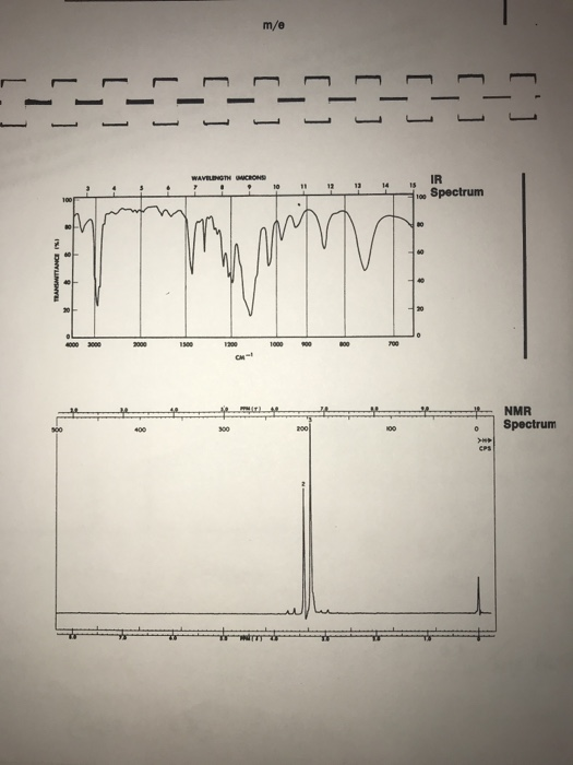 m/e Spectrum NMR Spectrum