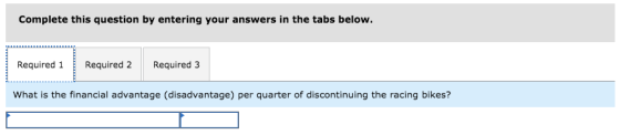 Complete this question by entering your answers in the tabs below. Required 1 Required 2 Required 3 What is the financial adv