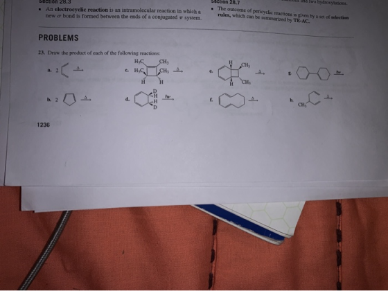 Section 28.3 • An electrocyclic reaction is an intramolecular reaction in which a new or bond is formed between the ends of a