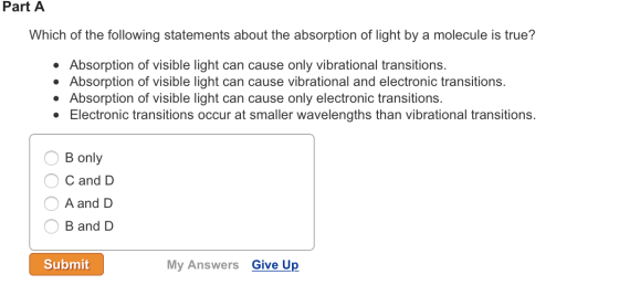 Which of the following statements about the absorp