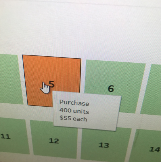 Purchase 400 units $55 each 11 12 13