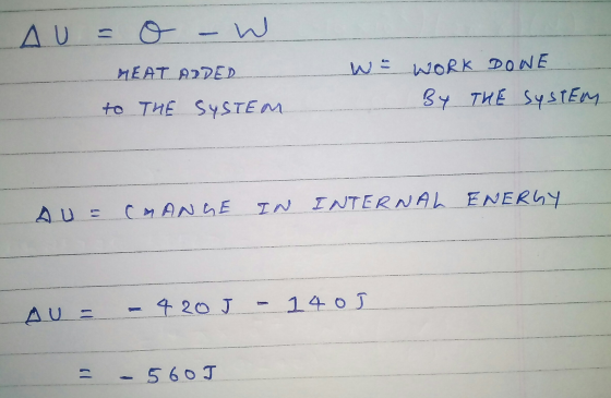 HEAT. ADDED WS -WORK-20 NE to THE SySTEm Sゴ-. THE-Syst EN1. ー -566J