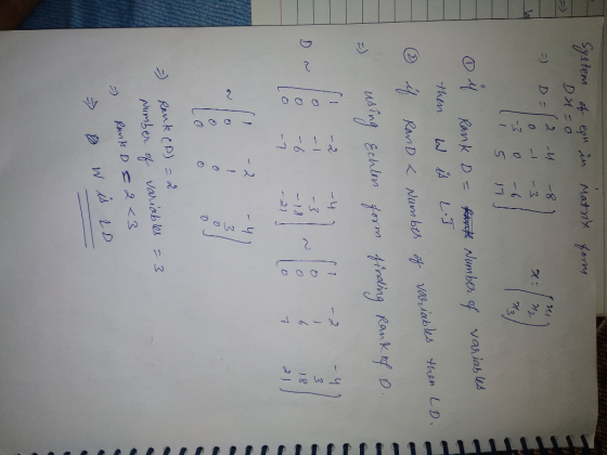 forry System of epu in Duo = D=12 -4 0-1 Matrix -8 1 - 3 -3) 0 - = y 2 - 3 1 0 5 17 J Number of variables 4 then Rank w D = R