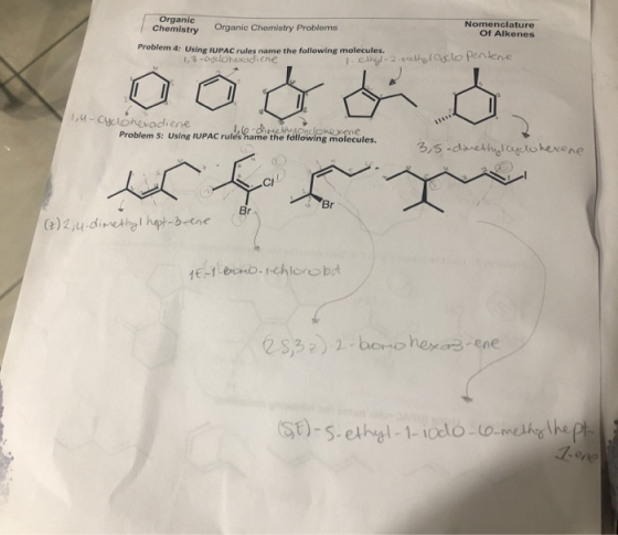 Organic Chemistry Organic Chemistry Problems Nomenclature Of Alkenes Problem 4: Using IUPAC rules name the following molecule
