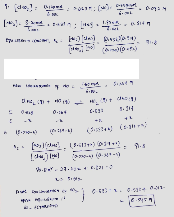 9. [clalog] = 0.120 mol = 0.020 M; [no] = 0.5 somol = 0.092 m 6.000 - 6.000 6.000 6.001 (non) - 3.20mol = 0.533 m; (UNO) - 1.