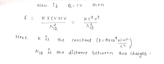 ว้า 1.9 Here k U the Constant (kニ4m09 Nma. H1 the distance betuorrn too chages