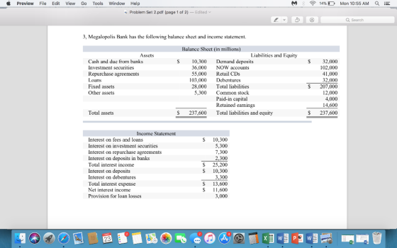 Preview File Edit View Go Tools Window M 14%D Mon 10:55 AM QE Help Problem Set 2.pdf (page 1 of 2) - Edited @ Q Search 3, Meg