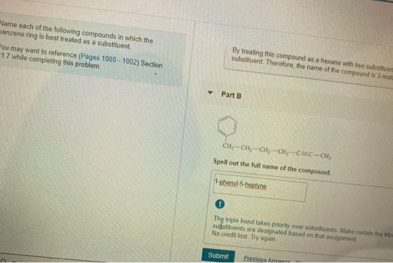 Name each of the following compounds in which the benzene ring is best treated as a substituent. Pou may want to reference (P