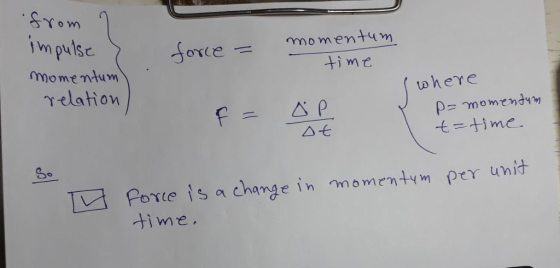 STom morn entum time Pu or(e - mome ntum γ-elation =tim Porte s a change in momntm prr unit time,