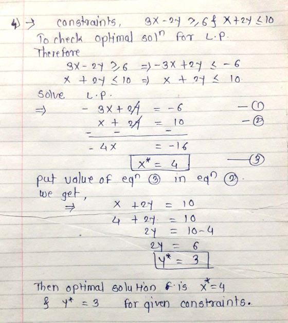 To check ophHmal sooT LP There fore 0 -ㄙㄨ -16 put ualue of ego 0 in eqn tve get 1 0 2、1 Then ophimal solu Hoo fisX4 for qven