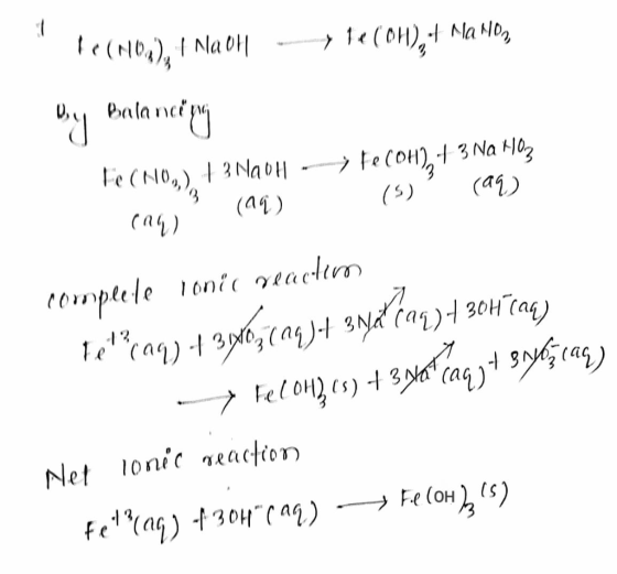 y tec0h), + Mallos, le(10), i na oll By Balancing Fe(N10,) + 3 Maol - (a) (44) TeCOH), + 3 Na H03 (5)” (44) complete Tonic