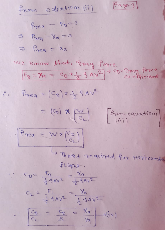 from eavation (ii) Page-3]. Prea Prea - Xa=0 » Prea = xa we know that, Drag force Fo=xa force co x I SAV2] CD=Drag co-efficie